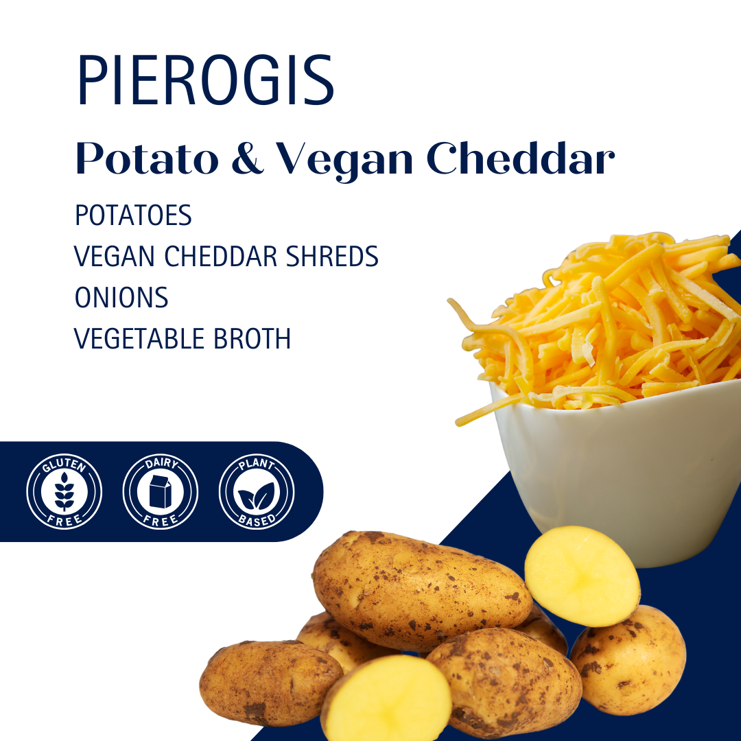 Potato & Vegan Cheddar Pierogies (Gluten Free & Vegan)